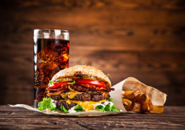 Ev yapımı hamburger Close-Up