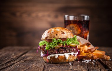 Ev yapımı hamburger Close-Up