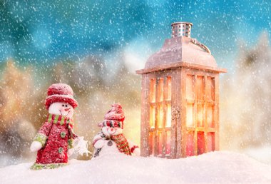 Kardan adamla Noel arkaplanı