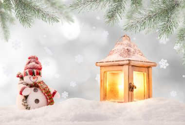 Kardan adamla Noel arkaplanı