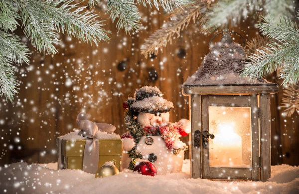 Karácsony háttér hóember — Stock Fotó