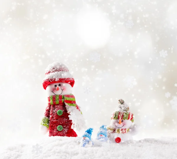 Christmas background with snowman — Stock Photo, Image