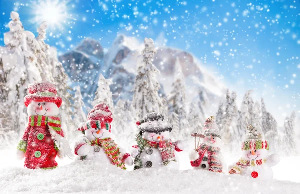 Fondo de Navidad con muñeco de nieve —  Fotos de Stock