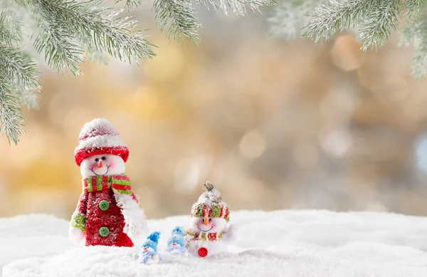 Christmas background with snowman — Stock Photo, Image