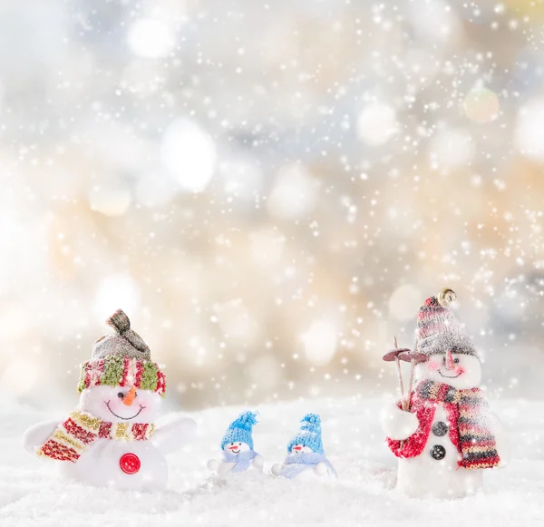 Fondo de Navidad con muñeco de nieve — Foto de Stock