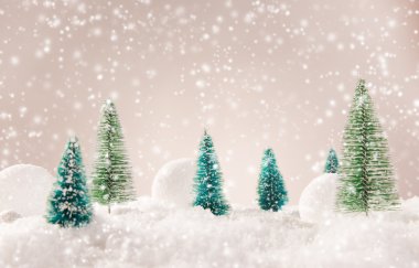 Karlı manzaralı Noel arkaplanı.