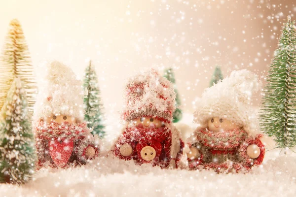 Christmas background with snowman — Stock Photo, Image