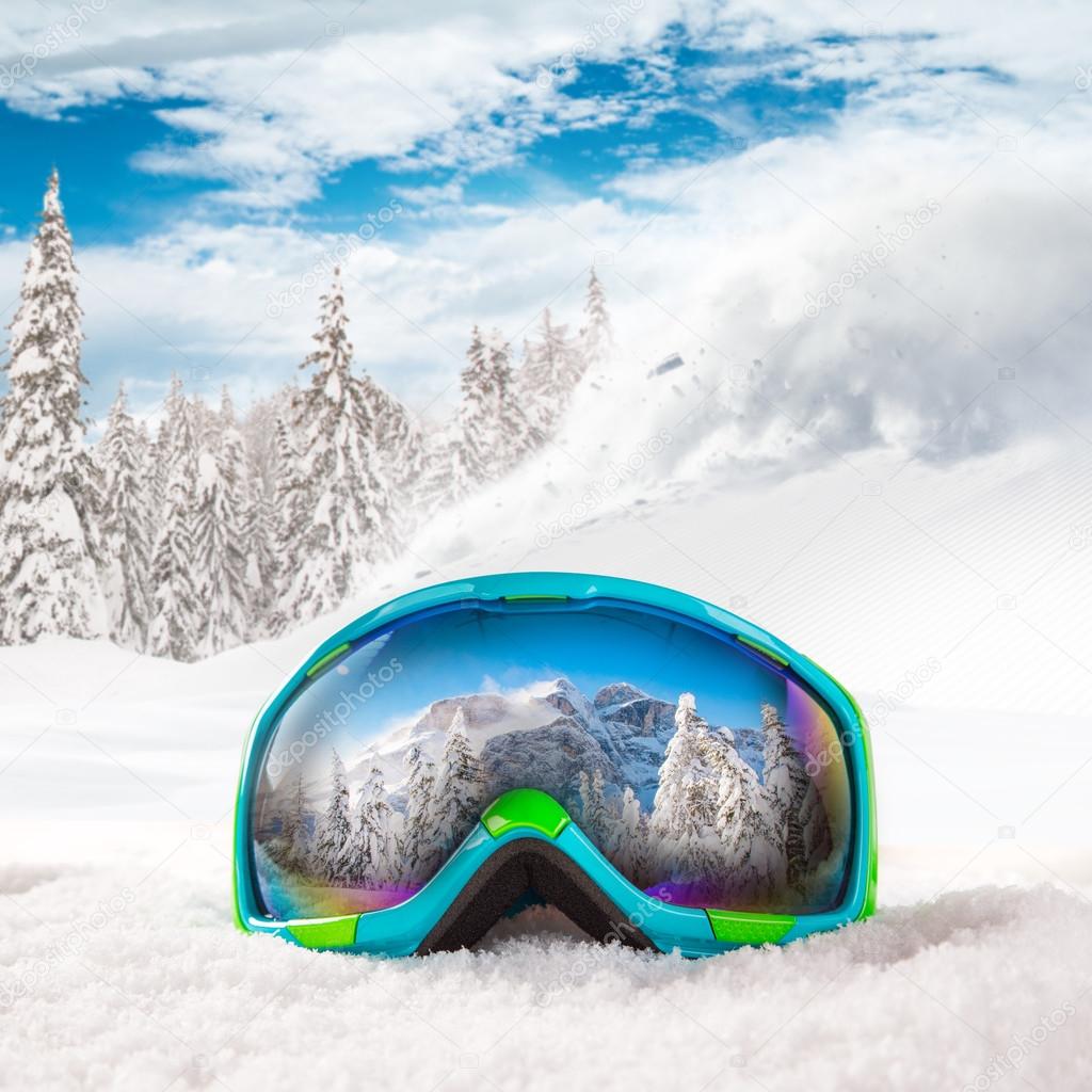 Colorful ski glasses