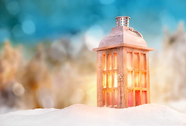 ランタンと抽象的なクリスマス背景 — ストック写真