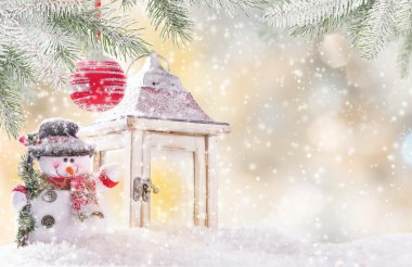 Kardan adamla Noel arkaplanı