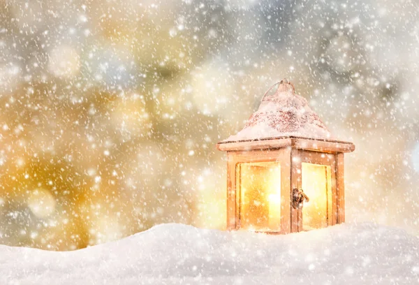 ランタンと抽象的なクリスマス背景 — ストック写真