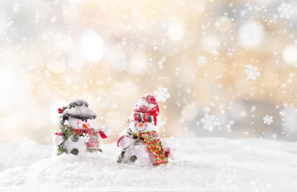Weihnachten Hintergrund mit Schneemann — Stockfoto