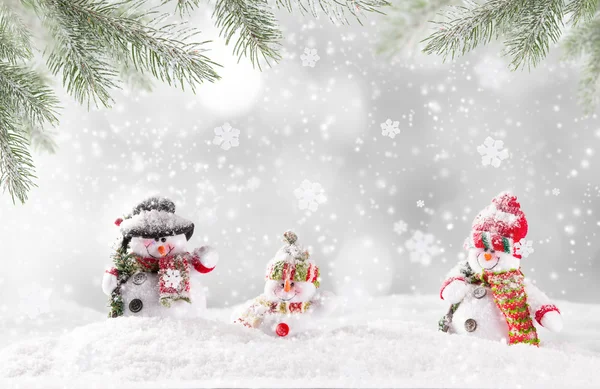 Christmas background with snowman — Stock Photo, Image