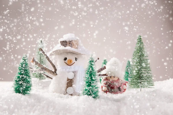 Fondo de Navidad con muñeco de nieve — Foto de Stock