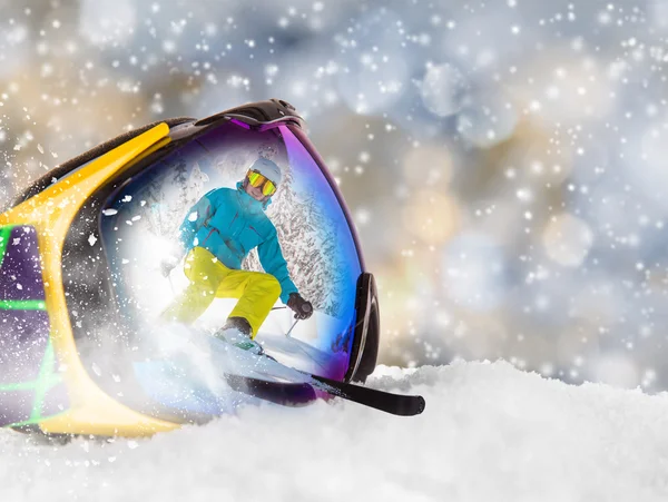 多彩的滑雪眼镜 — 图库照片
