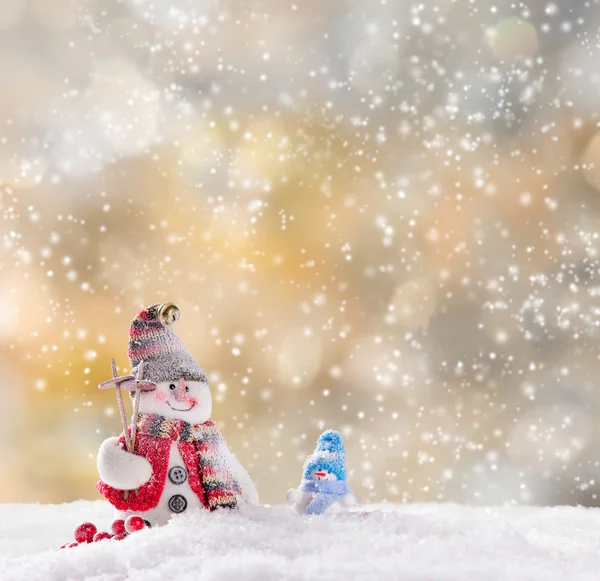 Christmas background with snowman — Stock Photo, Image