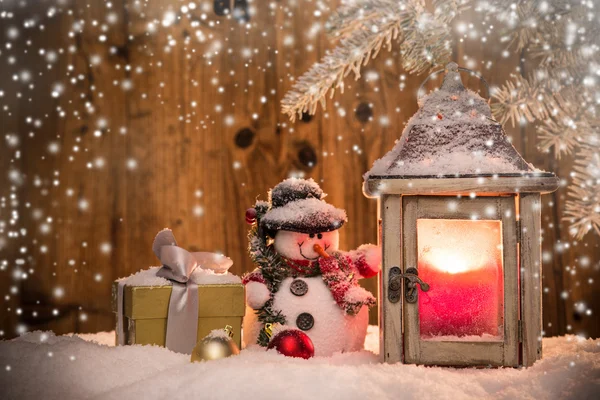 Fundo de Natal com lanterna — Fotografia de Stock