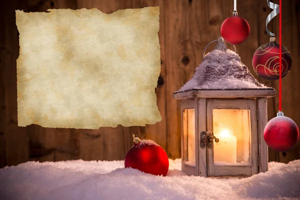 Christmas background with lantern — Stock Photo, Image