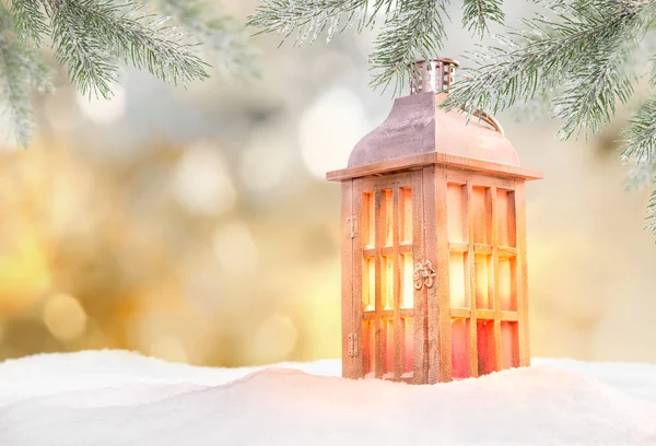 Fondo de Navidad con linterna — Foto de Stock