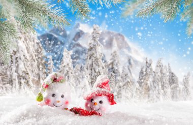 Kardan adamla Noel arkaplanı