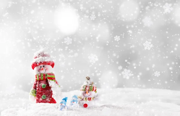 Weihnachten Hintergrund mit Schneemann — Stockfoto