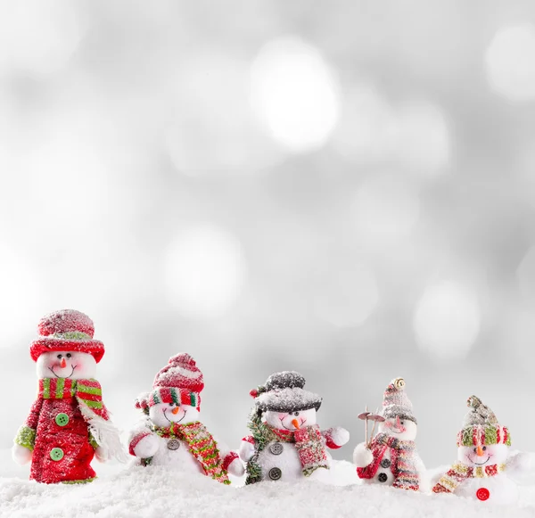 Weihnachten Hintergrund mit Schneemann — Stockfoto