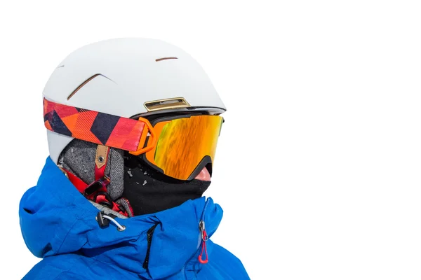 Portret van skiër geïsoleerd op wit. — Stockfoto