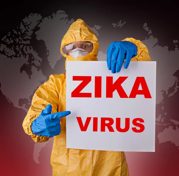 Zika virus, medizinisches Personal in Schutzkleidung. — Stockfoto