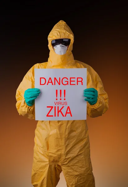 Zika virus, medical worker in protective clothes. — Stock Photo, Image