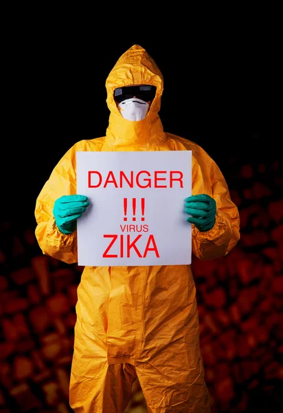 Zika virus, medical worker in protective clothes. — Stock Photo, Image