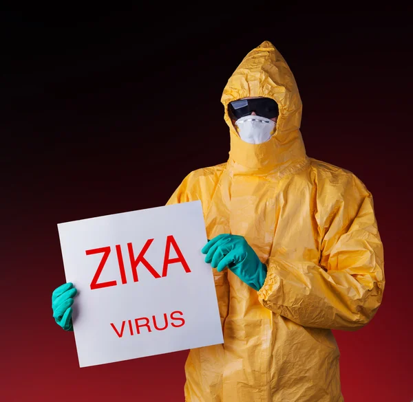 Virus Zika, operatore medico in abiti protettivi . — Foto Stock