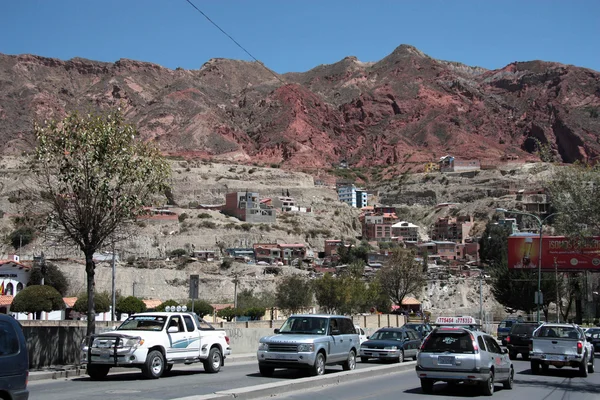 Verkeersopstopping in de stad van La Paz, Bolivia — Stockfoto