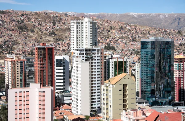 Wolkenkrabbers van La Paz in Bolivia — Stockfoto