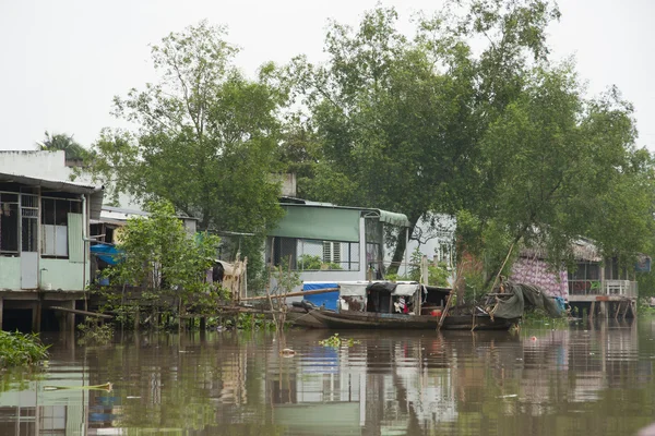 Село в річки Меконг, В'єтнам — стокове фото