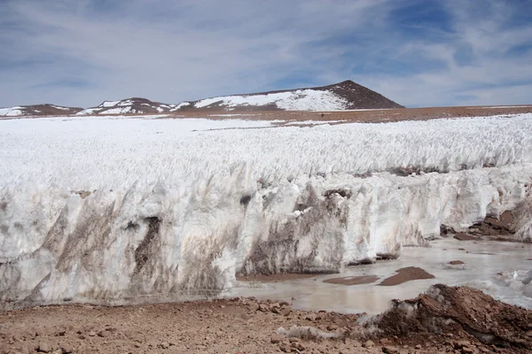 Standing ice in Atacama desert in Andes — Stock Photo, Image