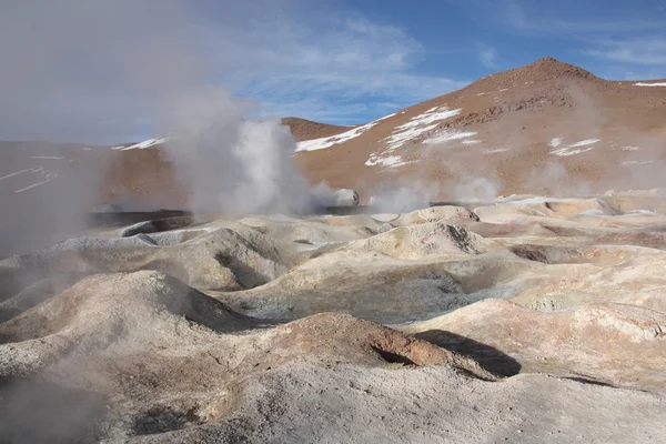 Moon landscape of Geyser Sol de Manana in Bolivia — Stock Photo, Image