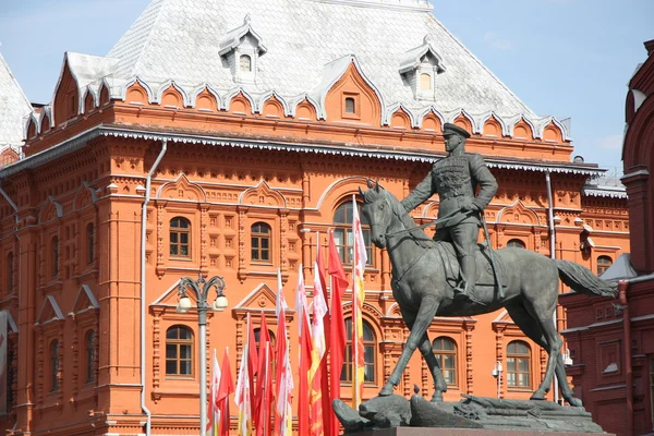 Emlékmű a szovjet tábornok Georgij Konsztantyinovics Zsukov, Moszkva — Stock Fotó