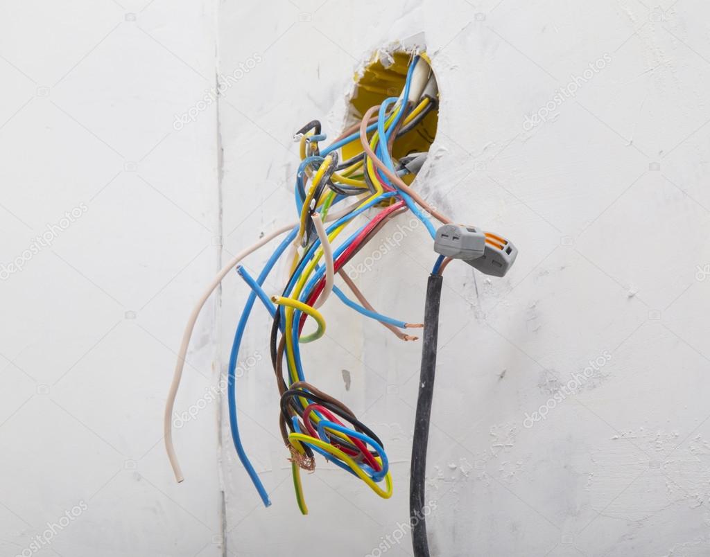 Wires connected with electrical cable