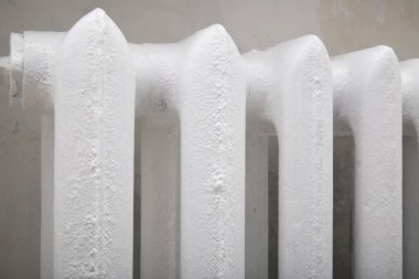 Heating white cast iron radiator clipart