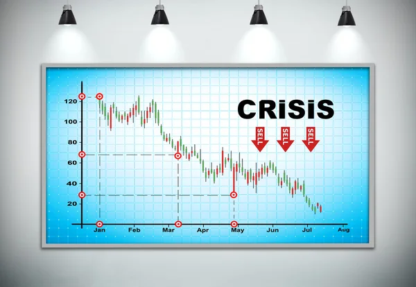 Grafico di crisi in calo — Foto Stock