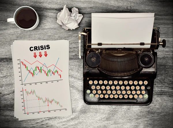 Desenho gráfico de crise no papel — Fotografia de Stock