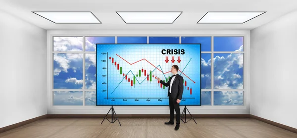 Диаграмма кризиса на экране — стоковое фото