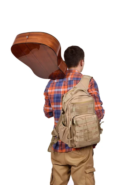 Turista con chitarra — Foto Stock