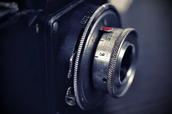 Obiektyw kamery retro — Zdjęcie stockowe