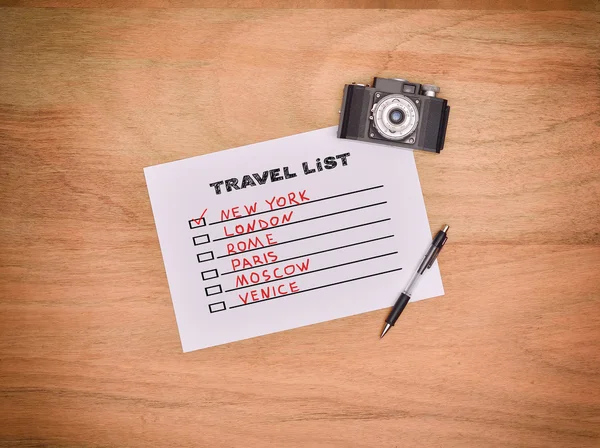 Drawing travel list — Stock Photo, Image