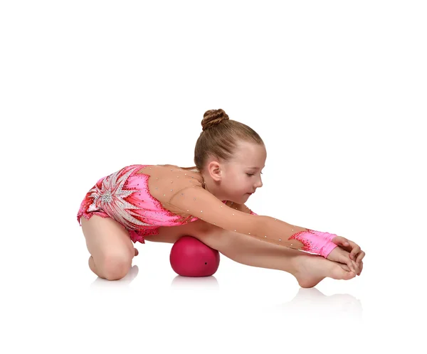 Chica gimnasta haciendo gimnasia — Foto de Stock