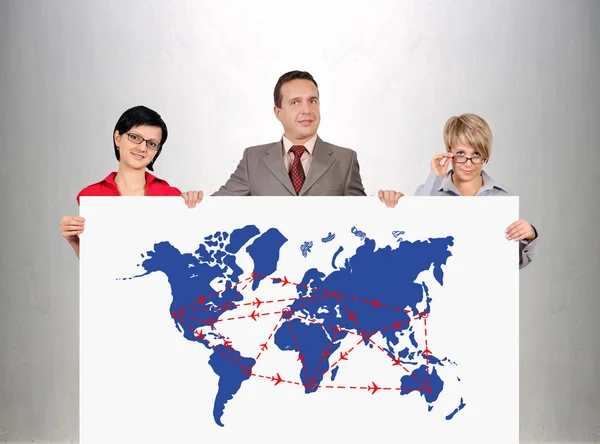 Scheme of international flights — Stock Photo, Image