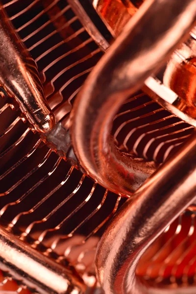 CPU cooler with heat pipes — Stock Photo, Image