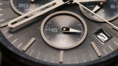 İkinci el Chronograph üzerinde. Lüks seyretmek yüz. Aşırı yakın.