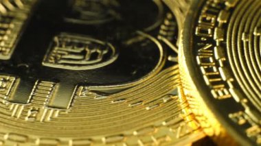 Altın Bitcoin Kripto para birimi. İş ve Finans Konsepti. Kapat.